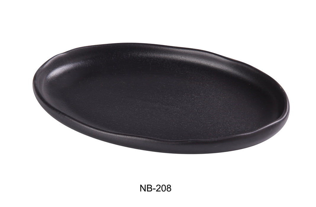 Yanco NB-208 8″ X 5 1/2″ X 3/4″ OVAL PLATE Ceramic Noble Black Dinner Plate, Pack of 36, Chinaware