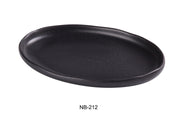 Yanco NB - 212 12 1/2"‚ X 8 1/4"‚ X 1 1/4"‚ OVAL PLATE Ceramic Noble Black Dinner Plate, Pack of 12, Chinaware