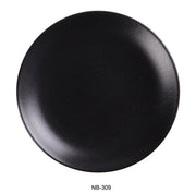 Yanco NB - 309 9 1/8"‚ X 1 1/8"‚ COUPE SHAPE ROUND PLATE Ceramic Noble Black Dinner Plate, Pack of 24, Chinaware