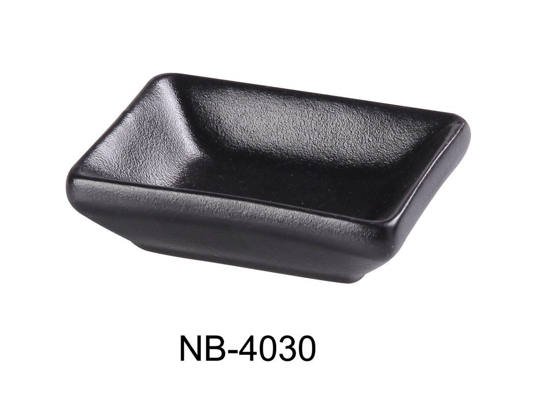 Yanco NB - 4030 3"‚ X 2 1/4"‚ X 1"‚ SAUCE DISH 1 OZ Ceramic Noble Black Condiment Server, Pack of 48, Chinaware