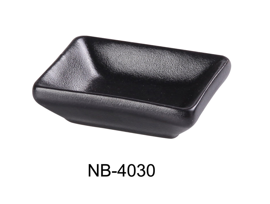 Yanco NB-4030 3″ X 2 1/4″ X 1″ SAUCE DISH 1 OZ Ceramic Noble Black Condiment Server, Pack of 48, Chinaware