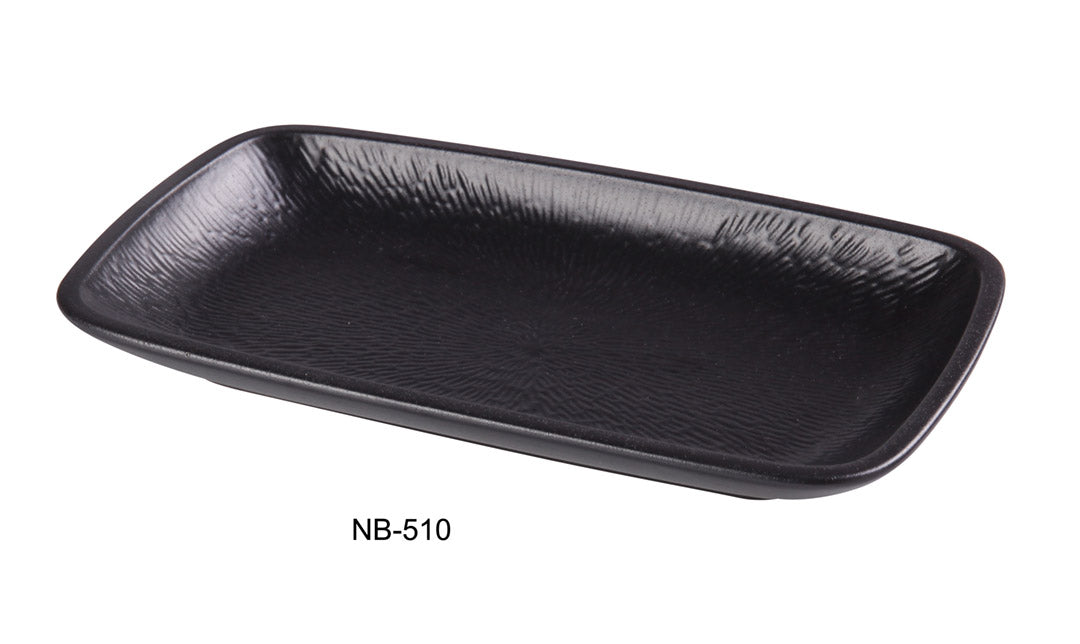 Yanco NB-510 10 1/8″ X 5 7/8″ X 1 1/4″ RECTANGULAR PLATE Ceramic Noble Black Dinner Plate, Pack of 24, Chinaware