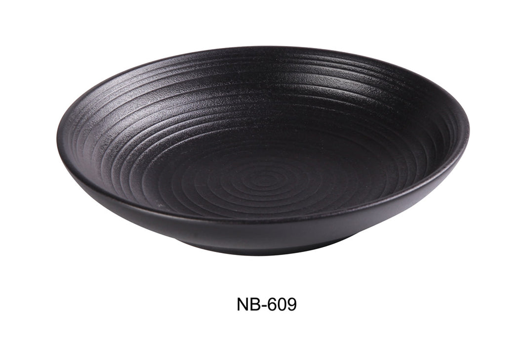 Yanco NB-609 9″ X 2″ SALAD/PASTA BOWL 28 OZ Ceramic Noble Black Pasta Bowl, Pack of 12, Chinaware