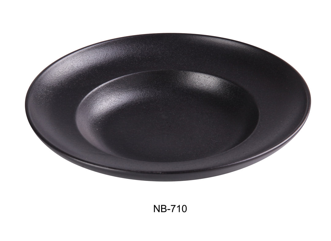 NB - 710 10 7/8"‚ X 7"‚ X 2 1/4"‚ MEDITERRANEAN PASTA BOWL 10 OZ Ceramic Noble Black Pasta Bowl, Chinaware, Pack of 12