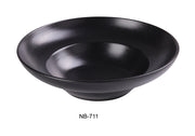 Yanco NB - 711 11 1/8"‚ X 7"‚X 3 1/4"‚ DEEP MEDITERRANEAN BOWL 20 Oz. Ceramic Noble Black Salad Bowl, Pack of 12, Chinaware