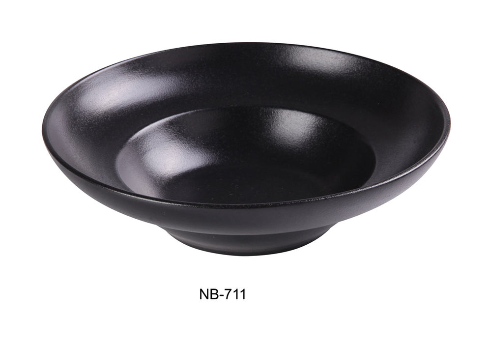 Yanco NB-711 11 1/8″ X 7″X 3 1/4″ DEEP MEDITERRANEAN BOWL 20 Oz. Ceramic Noble Black Salad Bowl, Pack of 12, Chinaware