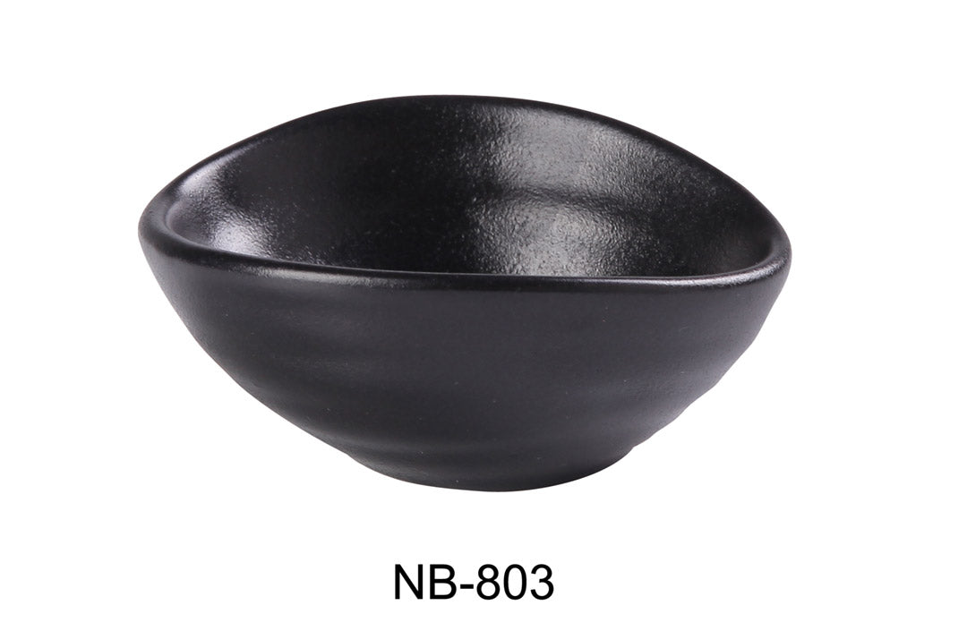 Yanco NB - 803 4"‚ X 3"‚ OLIVE BOWL 2 OZ Ceramic Noble Black Salad Bowl, Pack of 36, Chinaware