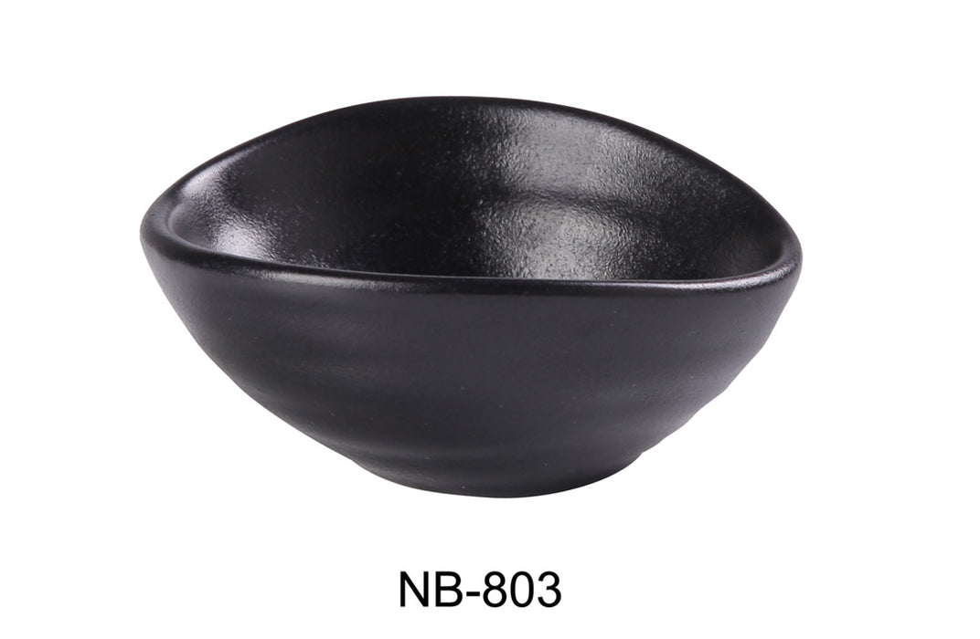 Yanco NB-803 4″ X 3″ OLIVE BOWL 2 OZ Ceramic Noble Black Salad Bowl, Pack of 36, Chinaware