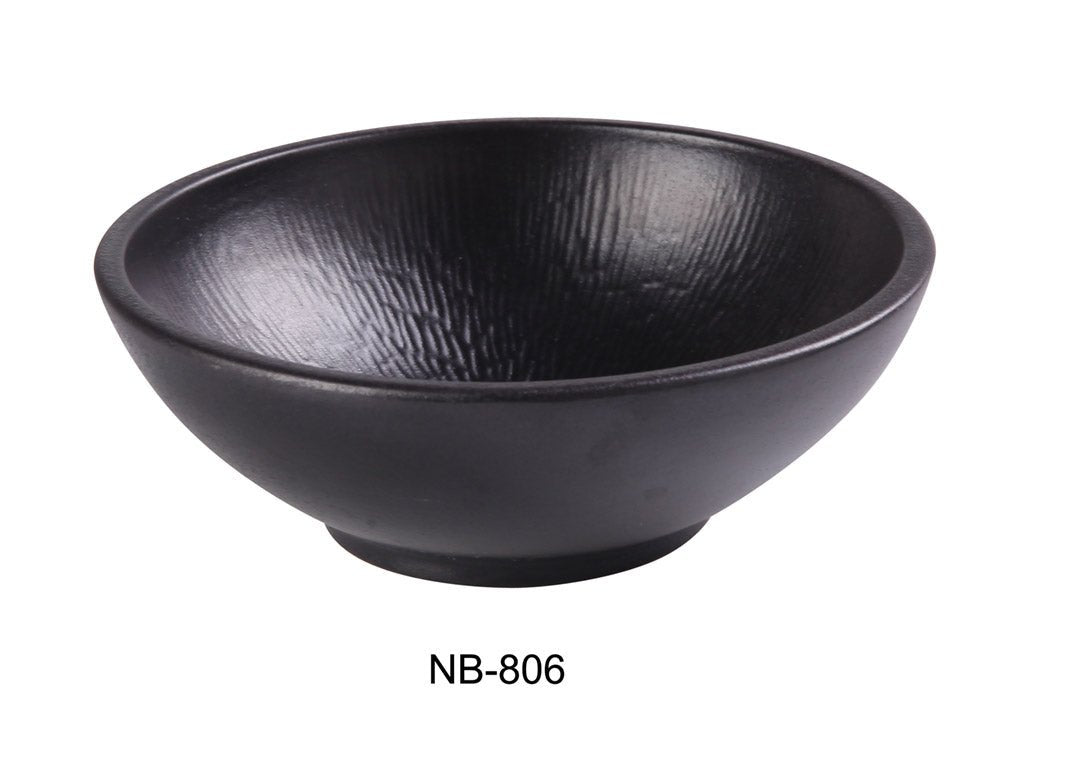 Yanco NB - 806 6 1/8"‚ X 2 1/4"‚ NAPPIE BOWL 14 OZ Ceramic Noble Black Nappie Bowl, Pack of 36, Chinaware