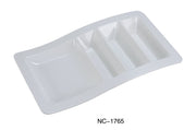 Yanco NC - 1765, Stackable Taco Plate, 14.75" X 8.75" X 1.75", Melamine, White Color, Pack of 12