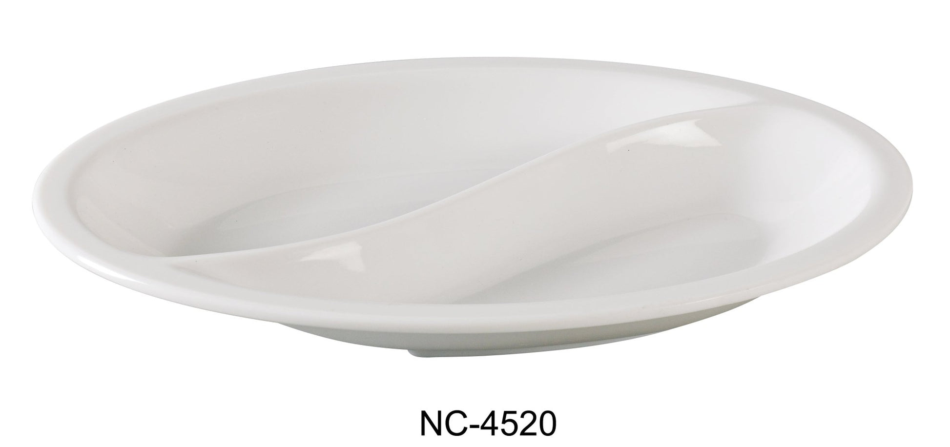 Yanco NC - 4520 Compartment Collection Compartment, Oval, 10" Length, 6.75" Width, Melamine, Pack of 24