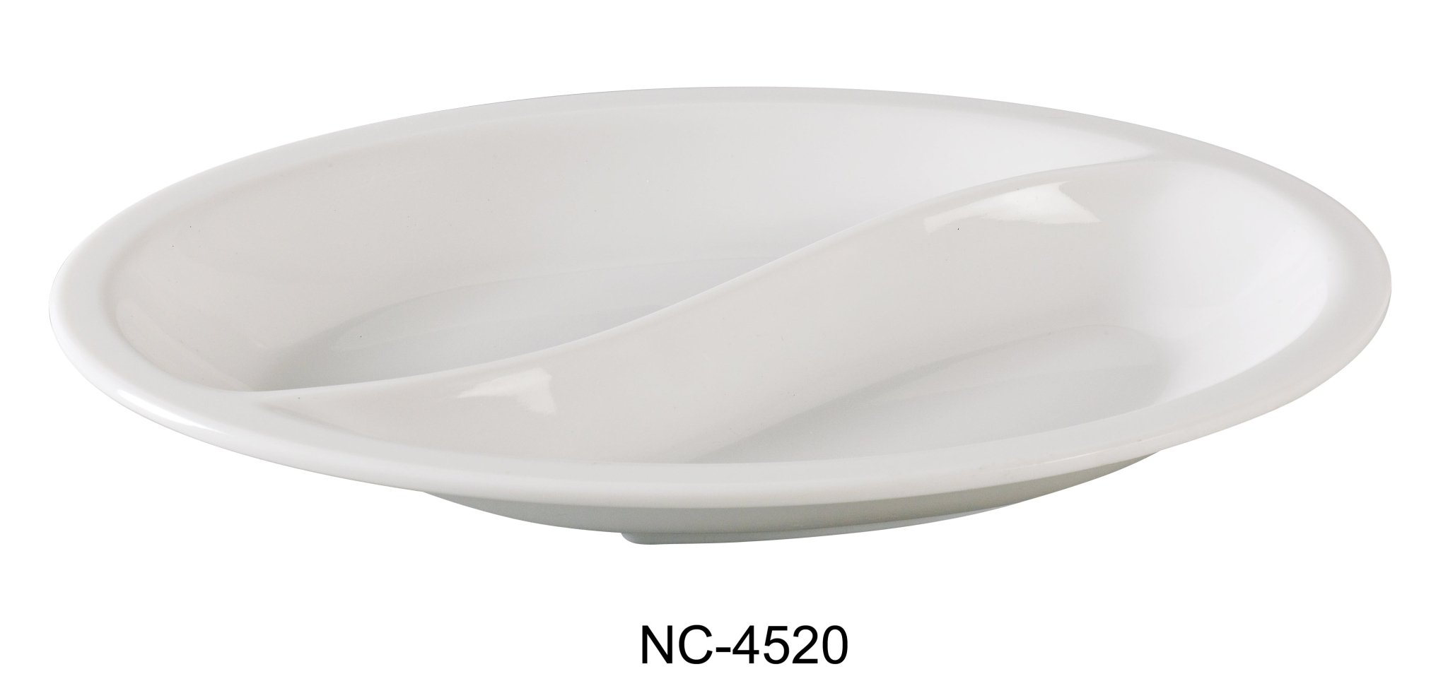 Yanco NC - 4520 Compartment Collection Compartment, Oval, 10" Length, 6.75" Width, Melamine, Pack of 24