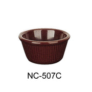 Yanco NC - 507C Fluted Ramekin, 1.5 oz Capacity, 1.25" Height, 2.5" Diameter, Melamine, Chocolate Color, Pack of 72