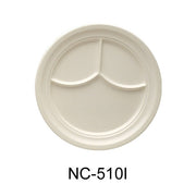 Yanco NC - 510I Compartment Collection 3 - Compartment Plate, 9" Diameter, Melamine, Ivory Color, Pack of 24