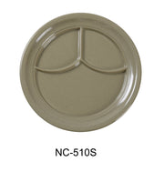 Yanco NC - 510S Compartment Collection 3 - Compartment Plate, 9" Diameter, Melamine, Sand Color, Pack of 24