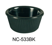 Yanco NC - 533BK Fluted Ramekin, 4 oz Capacity, 1.5" Height, 3.75" Diameter, Melamine, Black Color, Pack of 72