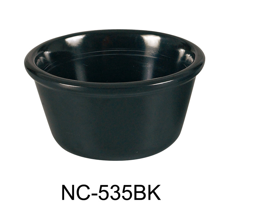 Yanco NC-535BK Smooth Ramekin, 1.5 oz Capacity, 1.5" Height, 2.5" Diameter, Melamine, Black Color, Pack of 72