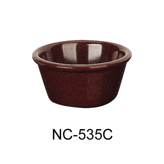 Yanco NC-535C Smooth Ramekin, 1.5 oz Capacity, 1.5" Height, 2.5" Diameter, Melamine, Chocolate Color, Pack of 72