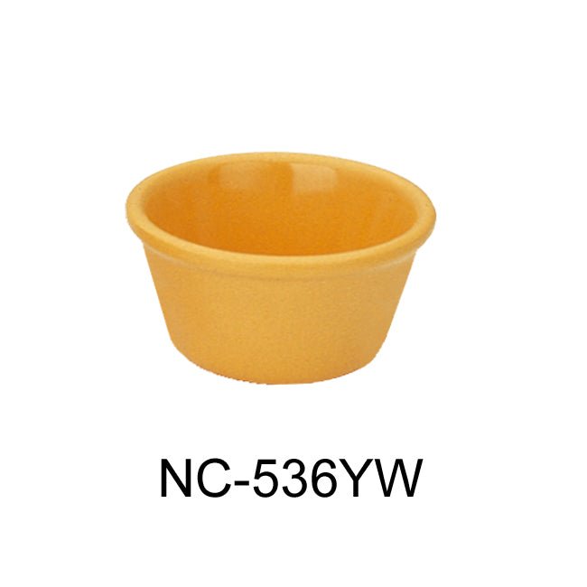 Yanco NC - 536YW Smooth Ramekin, 2 oz Capacity, 1.25" Height, 2.75" Diameter, Melamine, Yellow Color, Pack of 72
