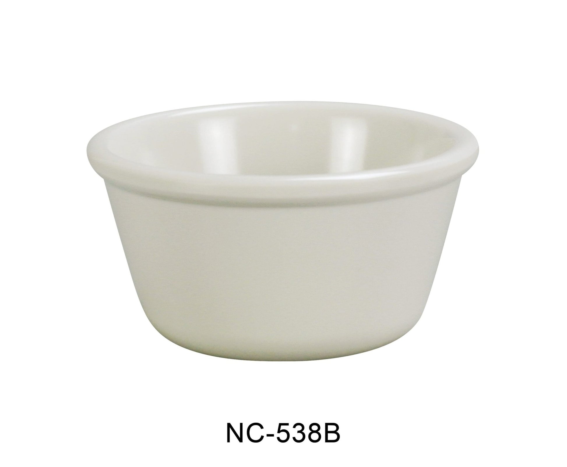 Yanco NC - 538B Mile Stone Smooth Ramekin, 4 OZ Capacity, 2.5" Height, 3.25" Diameter, Melamine, Ivory Color, Pack of 72