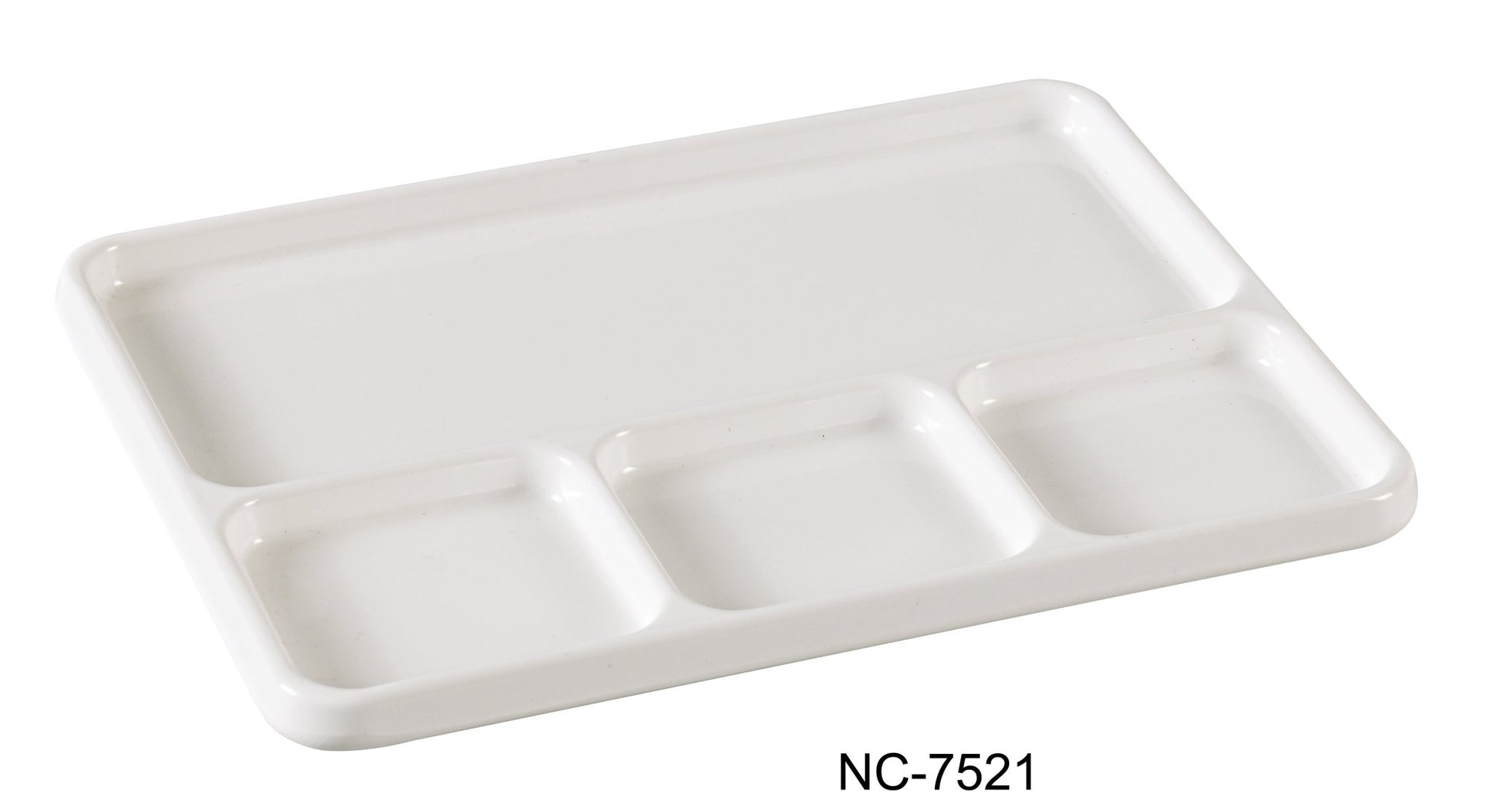 Yanco NC - 7521 Compartment Collection Divided Compartment, Round, 10" Diameter, Melamine, Pack of 24