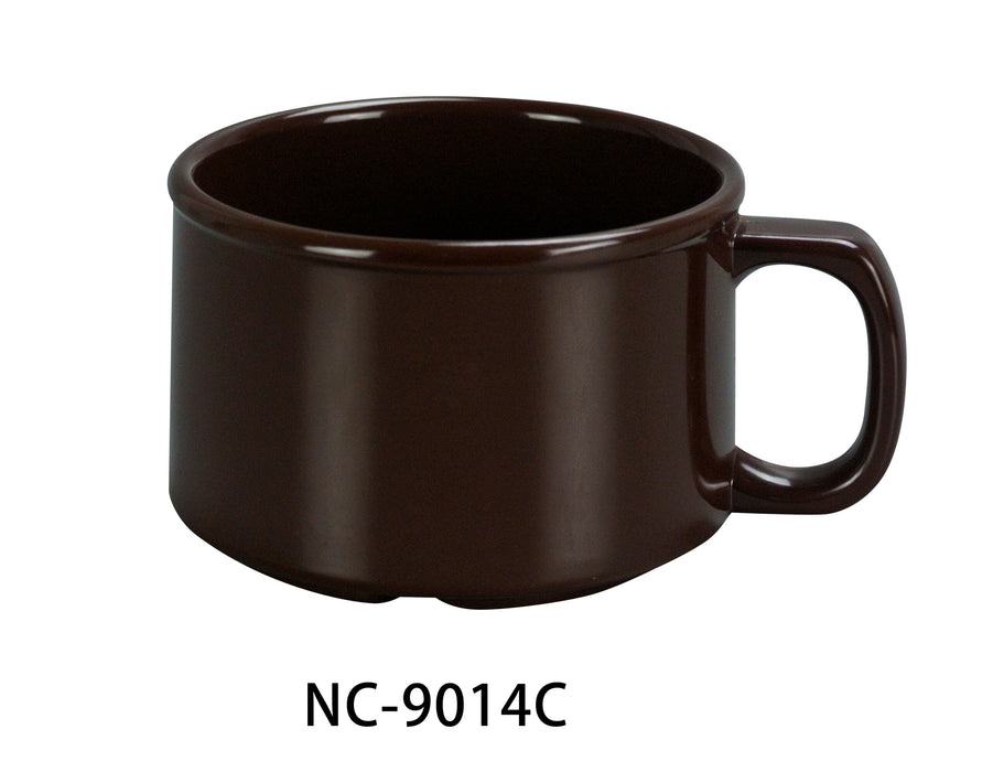 Yanco NC-9014C Sesame Chocolate Soup Mug, 12 oz Capacity, 2.75" Height, 4" Diameter, Melamine, Pack of 48