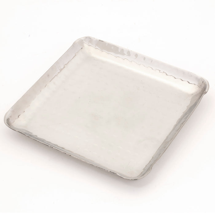 Hammered Stainless Steel Square Serving Platter - 6 inch (15.2 cm) x 6 inch (15.2 cm)