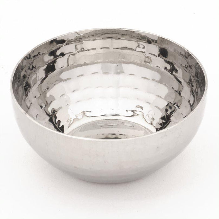 Hammered Stainless Steel Conical Katori serving Bowl 3 Inches (7.6 cm) - 3 Oz. (90 ml)