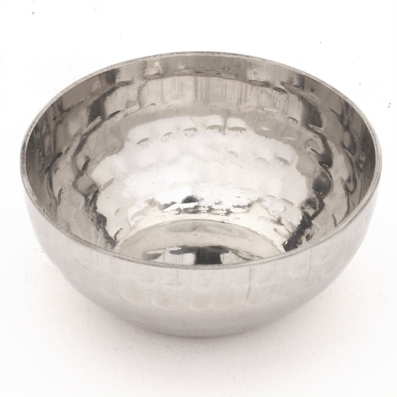 Hammered Stainless Steel Conical Katori serving Bowl 3.5 inch (8.9 cm) - 6 Oz. (180 ml)
