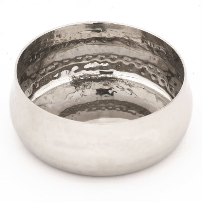 Hammered Stainless Steel Curved Katori Bowl - 2.5 Oz.