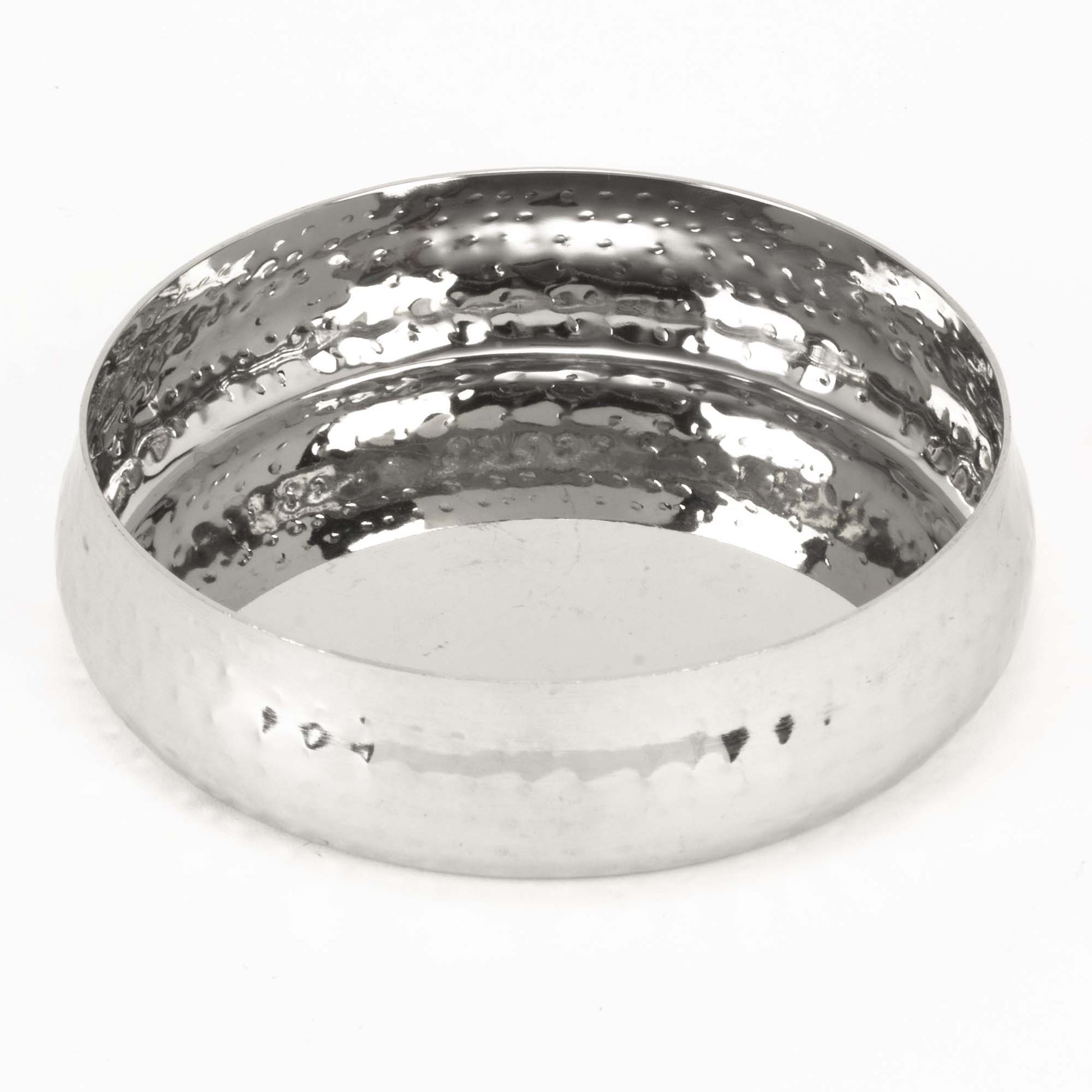 Hammered Stainless Steel Curved Halwa Dessert Serving Bowl - 12 Oz.