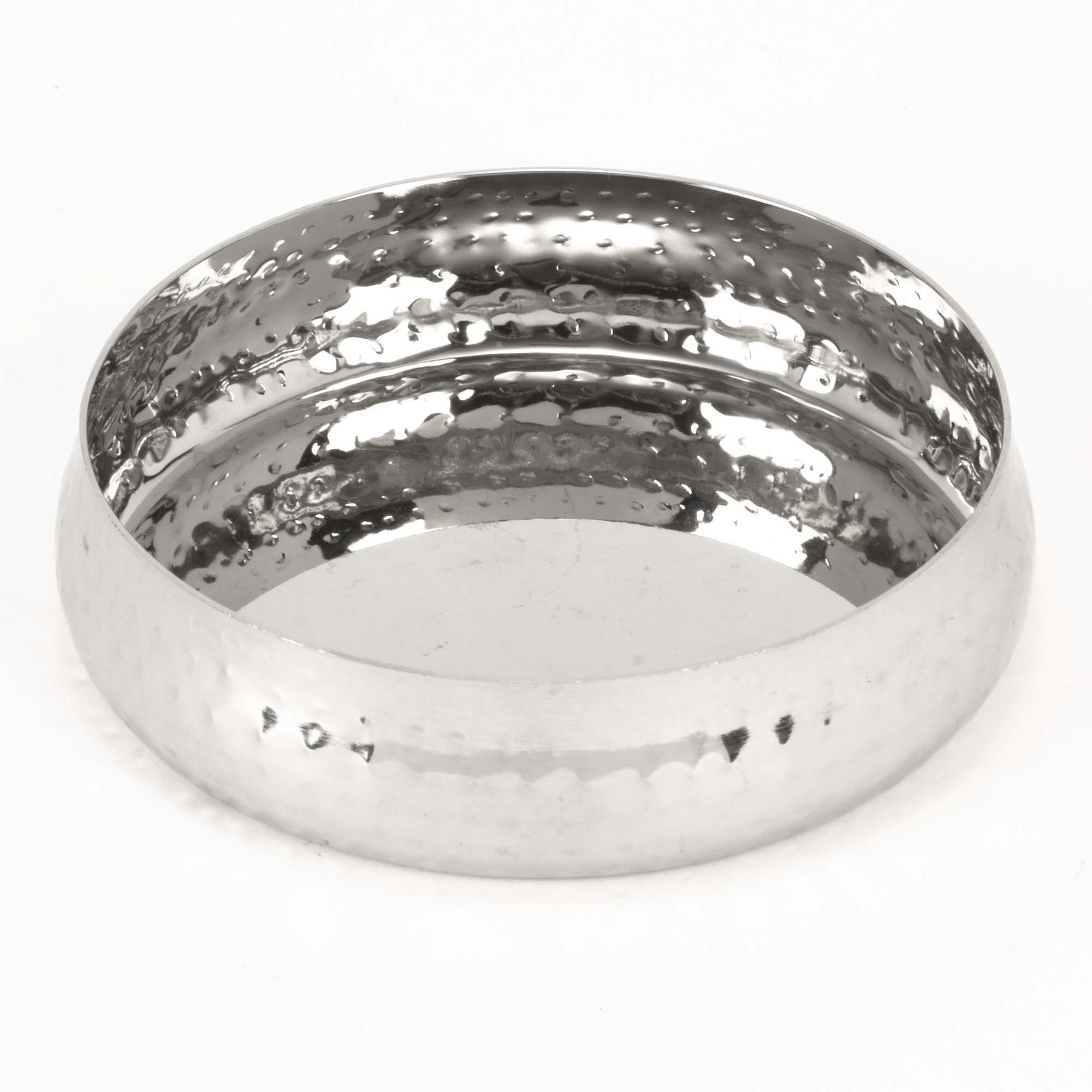Hammered Stainless Steel Curved Halwa Dessert Serving Bowl - 12 Oz.