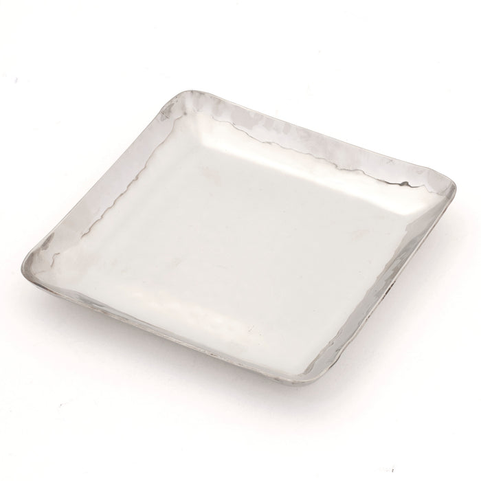 Hammered Stainless Steel Square Serving Platter - 5 inch (12.7 cm) x 5 inch (12.7 cm)