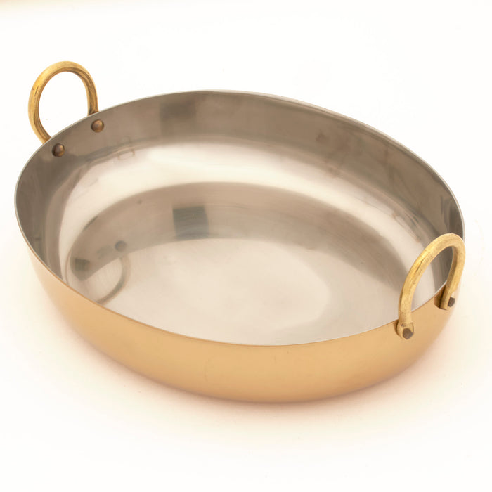 Stainless Steel Gold Oval Serving Bowl - 20 Oz