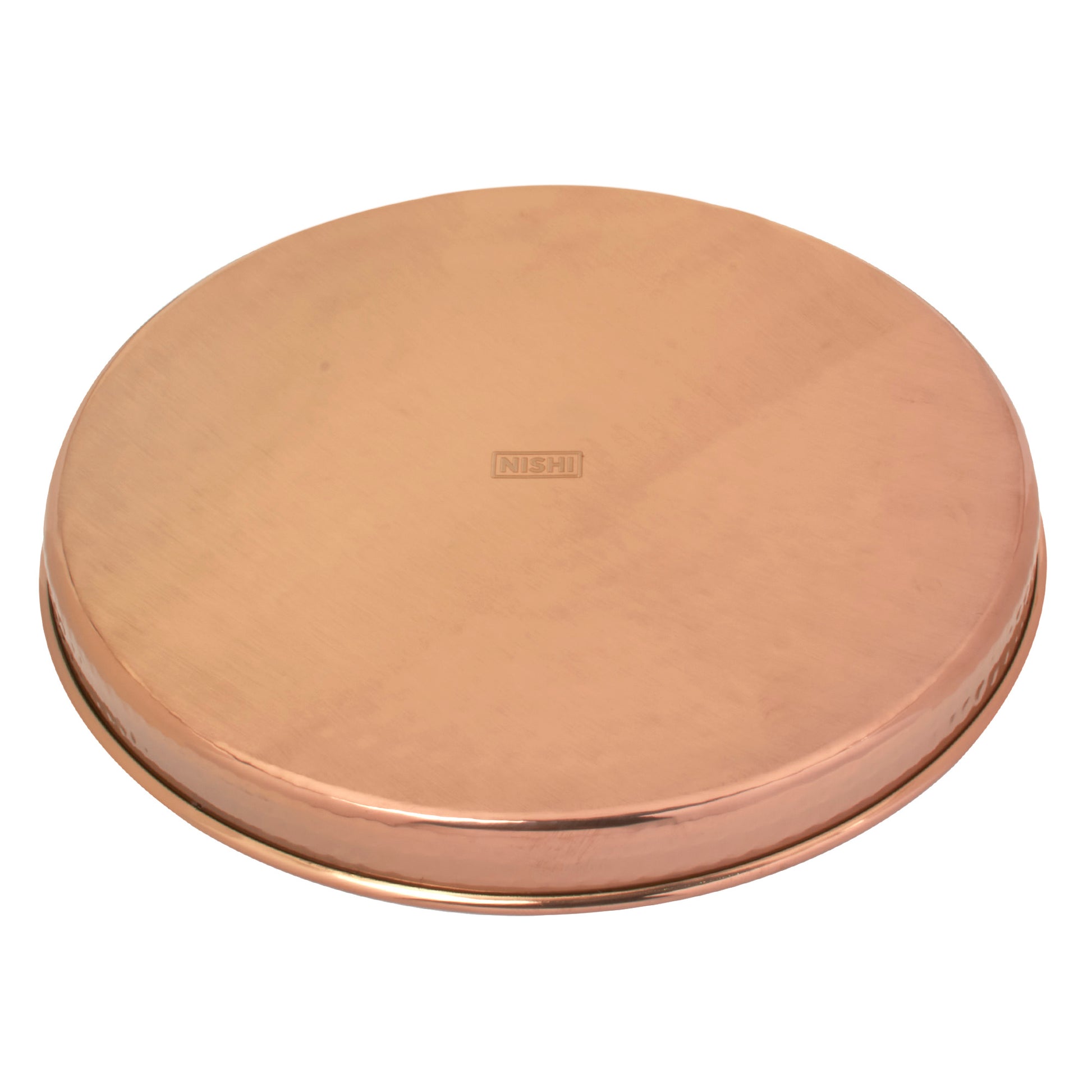 Handmade Round Rose Gold Finish Hammered Stainless Steel Thali Platter - 13 inches (33 cm)