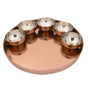 Hammered Stainless Steel Rose Gold Finish Katori Bowl 6 Oz.
