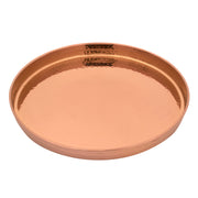 Handmade Round Rose Gold Finish Hammered Stainless Steel Thali Platter - 13 inches (33 cm)