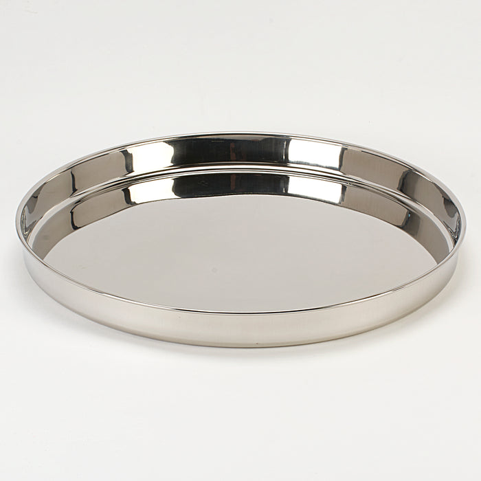 18/8 Grade Stainless Steel Round Thali Platter 13 inches (33 cm) with Border