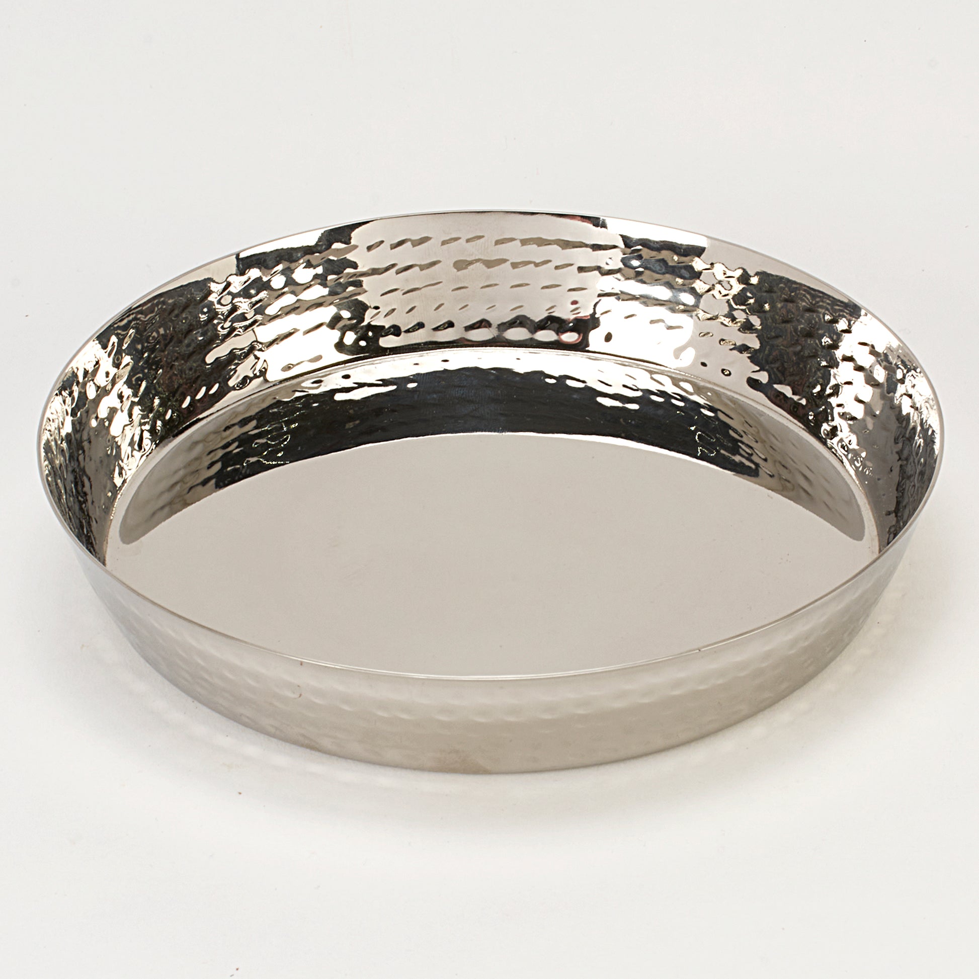 Hammered Stainless Steel Round Bowl / Appetizer Plate - 7 Inch (17.78 cm) / 20 Oz.