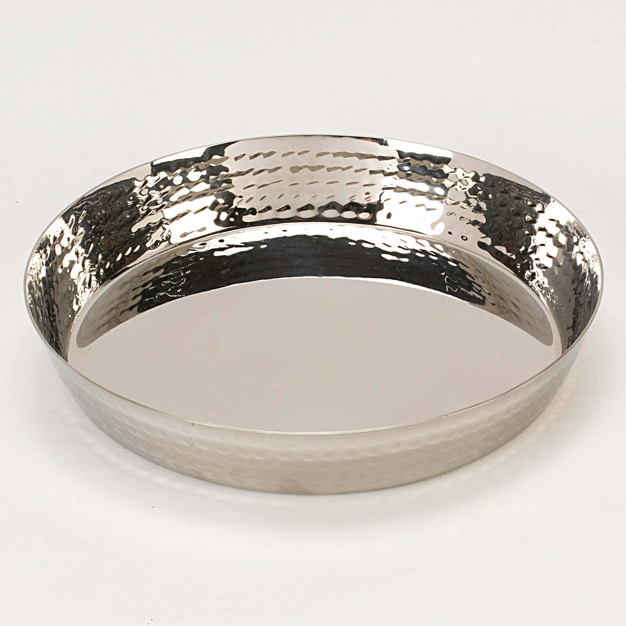 Hammered Stainless Steel Round Bowl / Appetizer Plate - 7 Inch (17.78 cm) / 20 Oz.