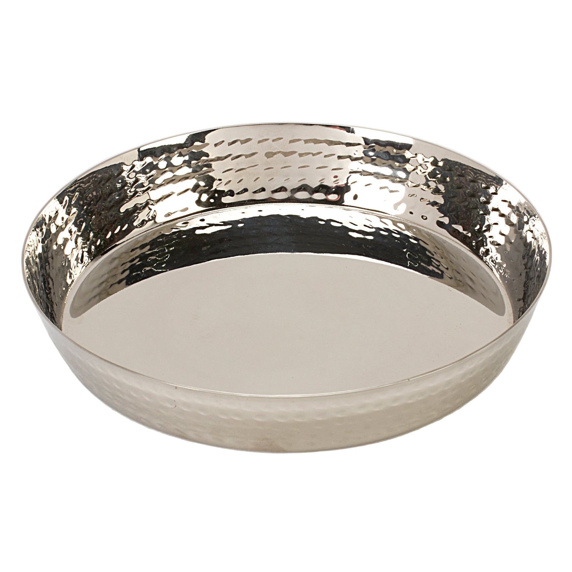Hammered Stainless Steel Round Bowl / Appetizer Plate - 5.5 Inches (14 cm) / 12 Oz.