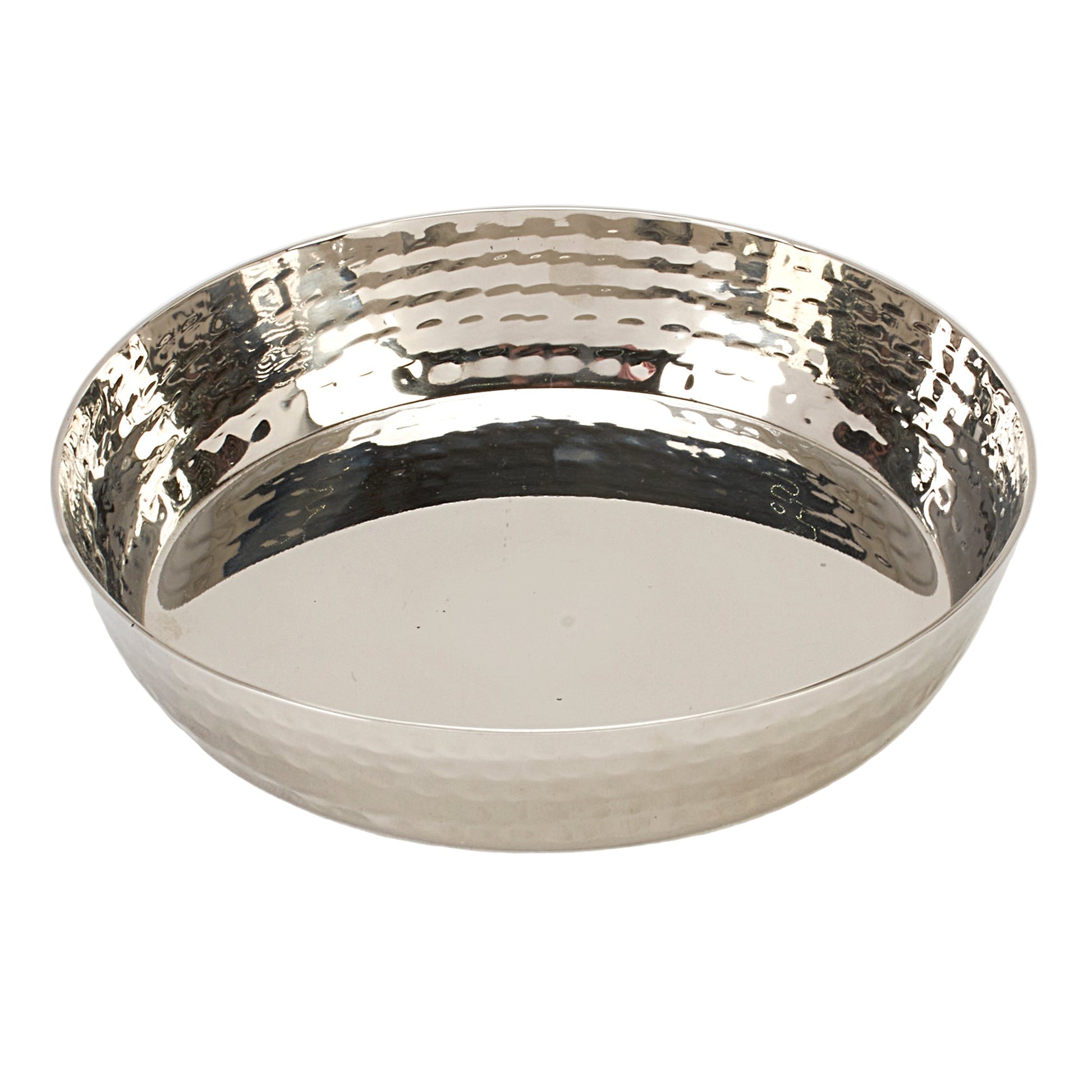 Hammered Stainless Steel Round Bowl / Appetizer Plate - 5.5 Inches (14 cm) / 12 Oz.