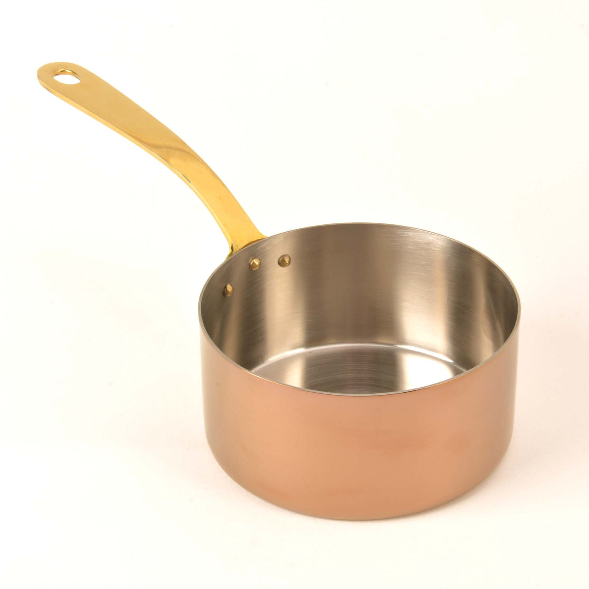 Stainless Steel Gold Sauce Pan with Brass Wire Handles - 20 oz