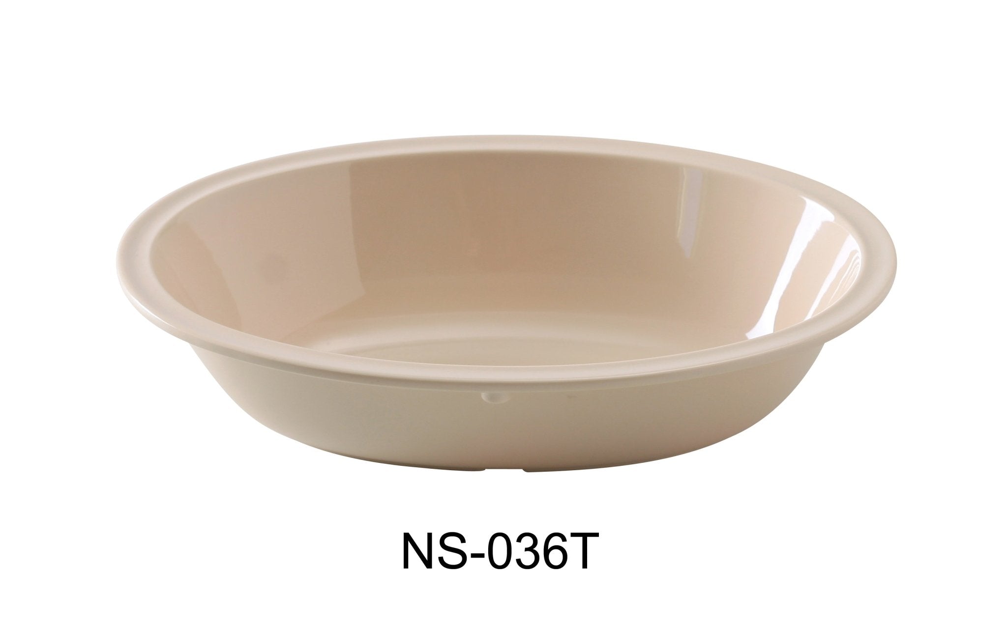 Yanco NS - 036T Nessico Oval Bowl, 36 oz Capacity, 10" Length, 7.375" Width, 2.25" Height, Melamine, Tan Color, Pack of 24
