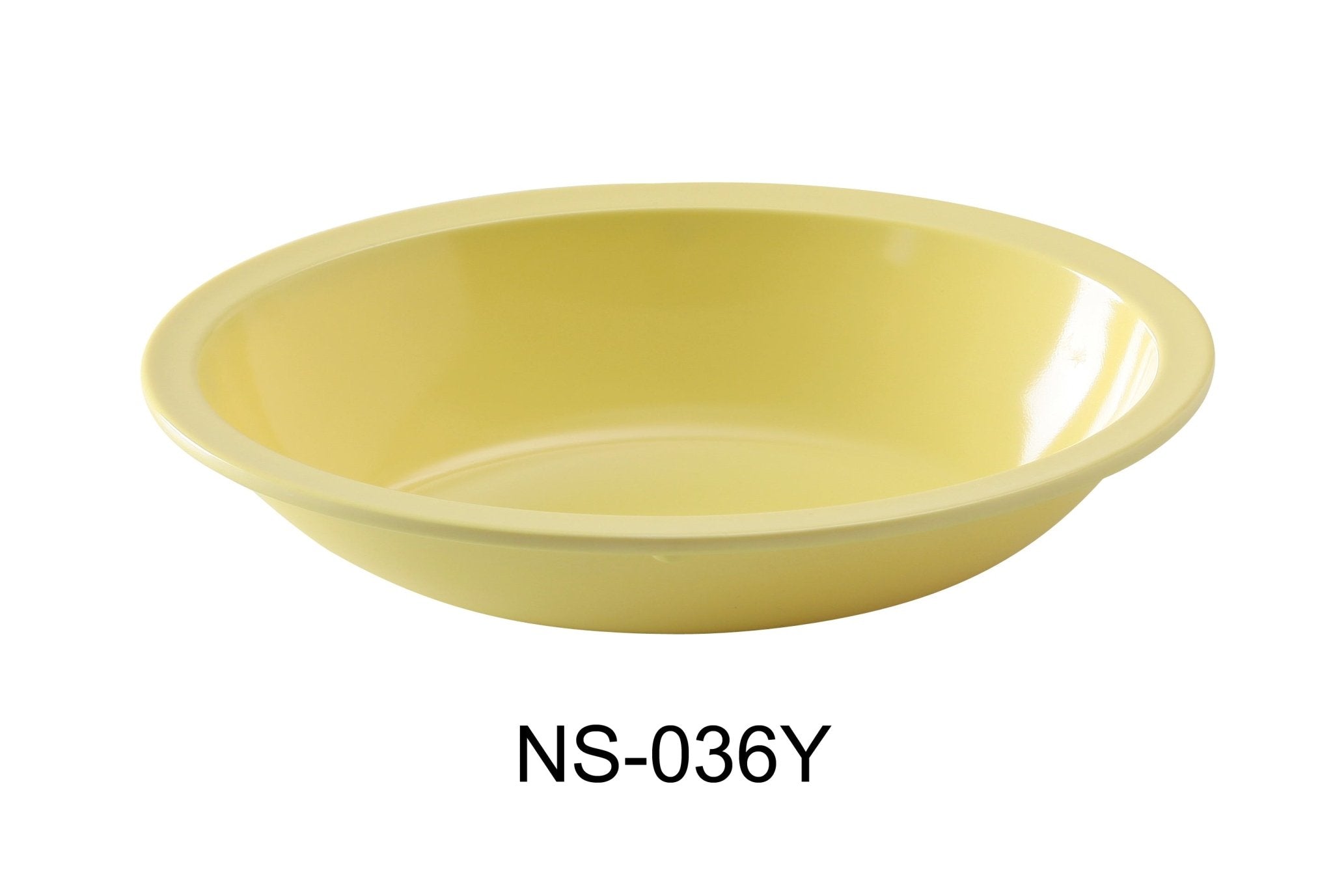 Yanco NS - 036Y Nessico Oval Bowl, 36 oz Capacity, 10" Length, 7.375" Width, 2.25" Height, Melamine, Yellow Color, Pack of 24