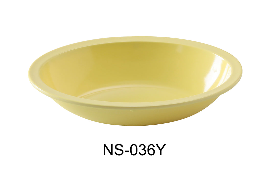 Yanco NS-036Y Nessico Oval Bowl, 36 oz Capacity, 10" Length, 7.375" Width, 2.25" Height, Melamine, Yellow Color, Pack of 24
