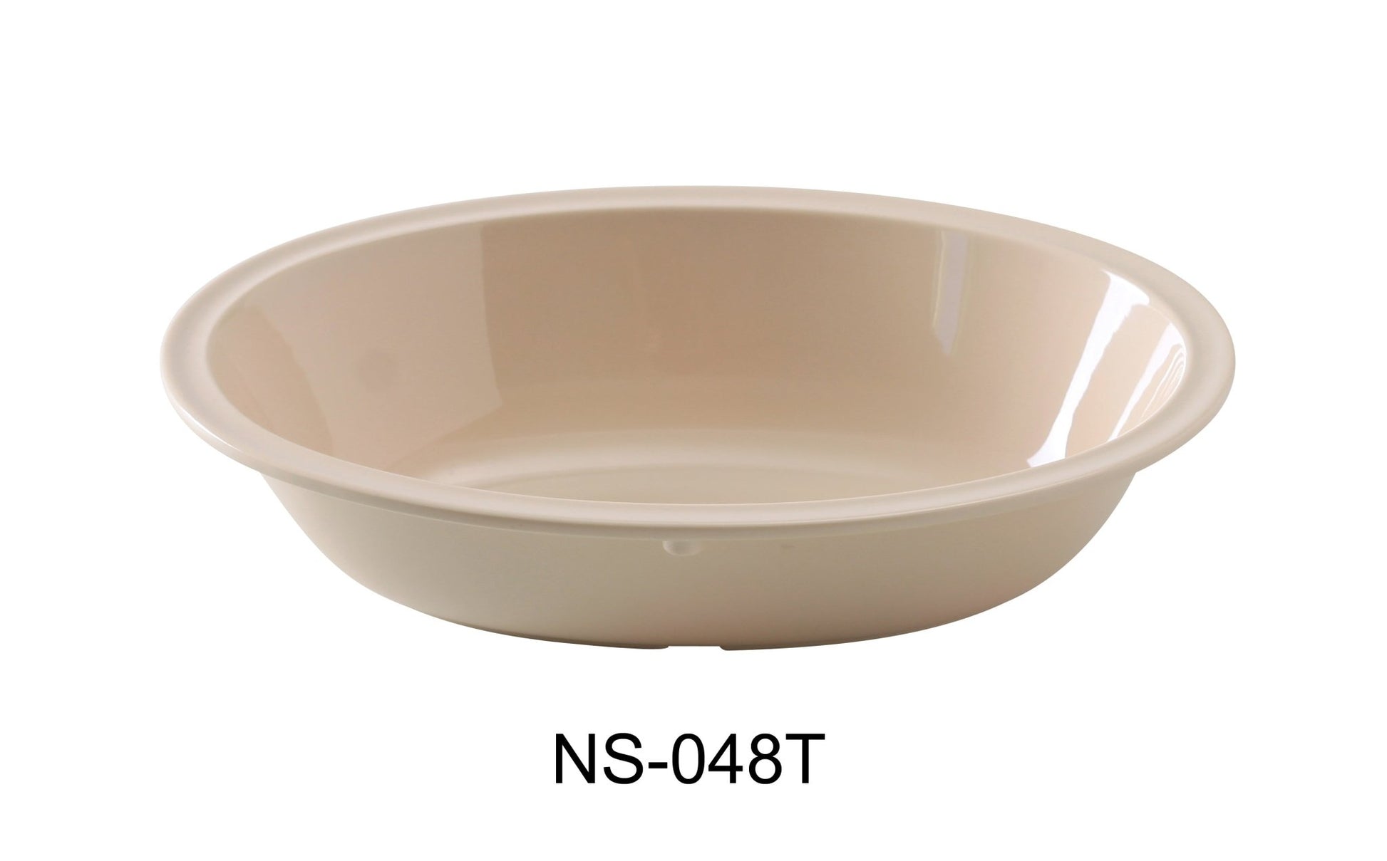 Yanco NS - 048T Nessico Oval Bowl, 48 oz Capacity, 10.75" Length, 7.75" Width, 2.5" Height, Melamine, Tan Color, Pack of 24