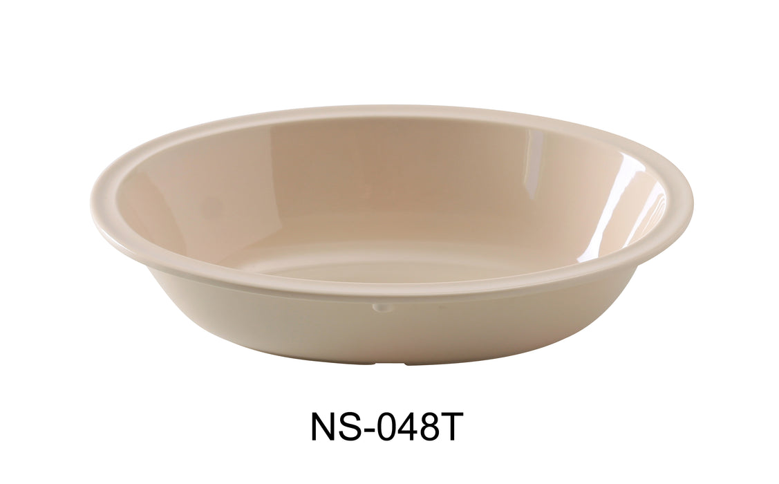 Yanco NS-048T Nessico Oval Bowl, 48 oz Capacity, 10.75" Length, 7.75" Width, 2.5" Height, Melamine, Tan Color, Pack of 24