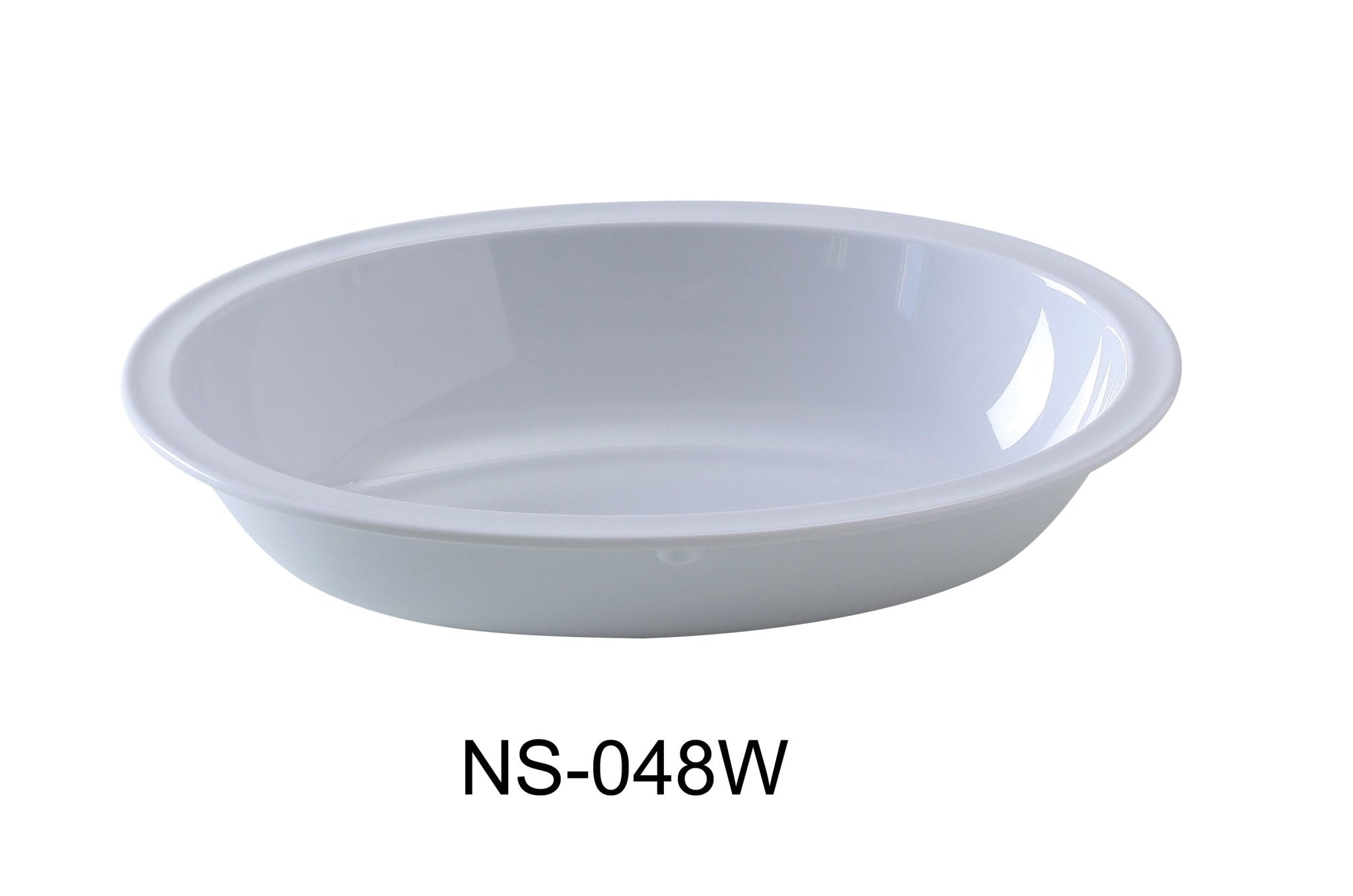 Yanco NS - 048W Nessico Oval Bowl, 48 oz Capacity, 10.75" Length, 7.75" Width, 2.5" Height, Melamine, White Color, Pack of 24