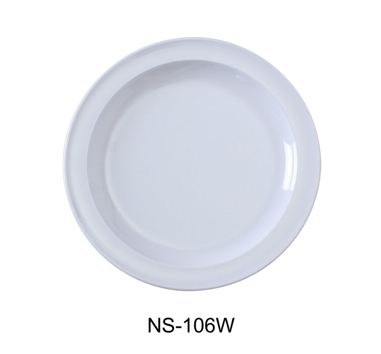 Yanco NS-106W Nessico Round Plate, 6.5" Diameter, Melamine, White Color, Pack of 48